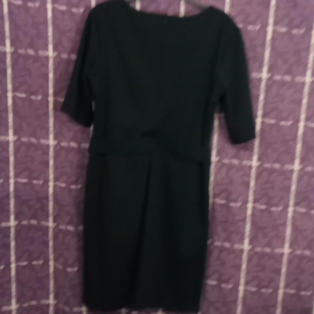 Connected Apparel Black Belted Dress  12 - Picture 5 of 5